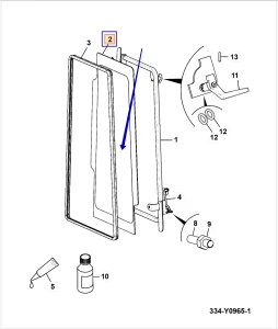 Стекло боковое левое JCB 3DX/4DX JCB (Original) 334/Y0835