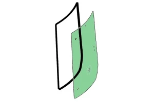 Стекло боковое левое TEREX (TLB 840/890/990/995) T100029